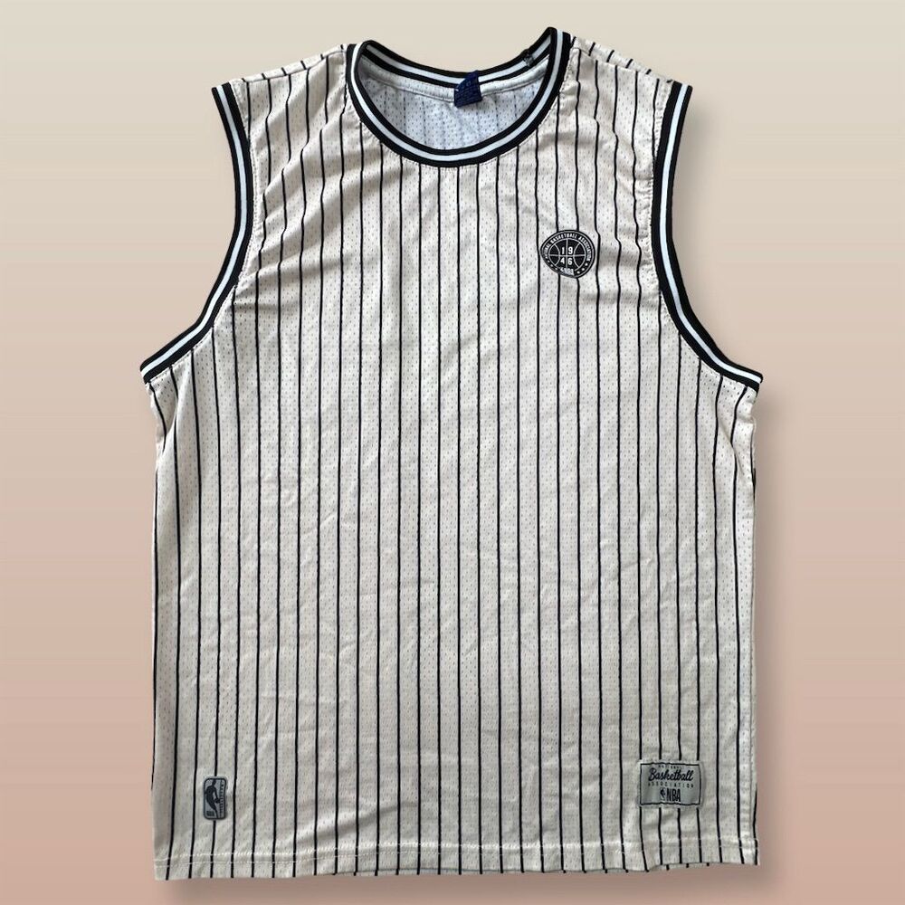 Vintage NBA Pinstriped Basketball Jersey Unisex Size L Multi-Color